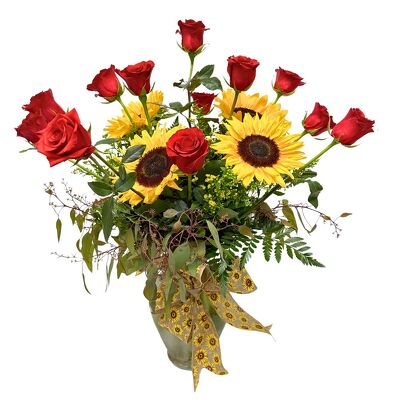 Roses and Sunflowers from your local Clinton,TN florist, Knight's Flowers